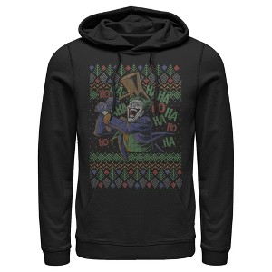Men's Batman Ugly Christmas Joker Hammer Pull Over Hoodie - 1 of 3