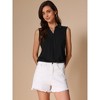 INSPIRE CHIC Women's Summer Sleeveless V Neck Turndown Collar Polo Casual Blouse - image 2 of 4