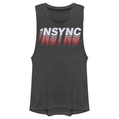 Juniors Womens NSYNC Retro Fade Festival Muscle Tee