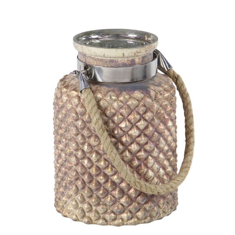 Glass/Steel Jar Candle Lantern with Rope Handle - Olivia & May, 2 of 7