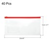 Unique Bargains A6 Size PVC Waterproof Home Office Travel Zip Envelope File Bags 40 Pcs - 2 of 3