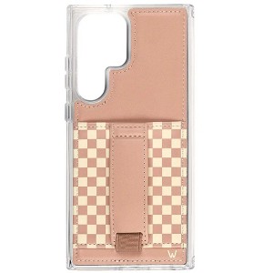 Walli Cases Blush Check Phone Case with Wallet and Finger Strap - 1 of 4