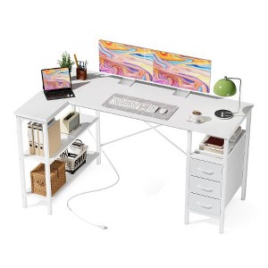 CAVINASErgonomic Office Desk & Computer Desk,  L-Shaped Gaming Desk with Power Outlets, 3 Drawers Corner Desk for Home Office/Multi-Monitor Setups - 1 of 2