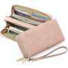 Clotth Womens Wallet - Large Capacity RFID Blocking Leather Wallet for Women Double Zipper Wristlet Clutch for Phone,Travel & Daily Use - 2 of 4