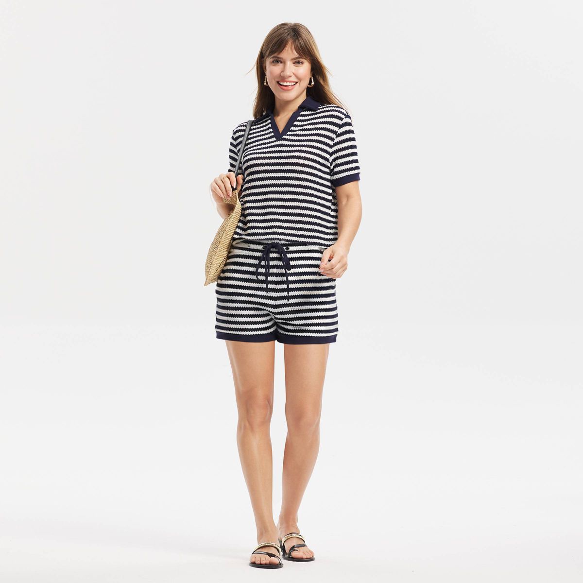 Women's Short Sleeve Knit Polo Collar Top - A New Day™ - thumbnail 6