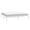 vidaXL Bed Frame Metal Platform Bed Base Mattress Foundation for Home Bedroom - White California King without headboard - 4 of 4