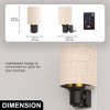 YANSUN 1W Plug-In Night Light with Gold Ring Fabric Shade, Black Base, Warm 2700K Dimmable, Sliding 0%-100%, US Three-Prong Plug - 2 of 4
