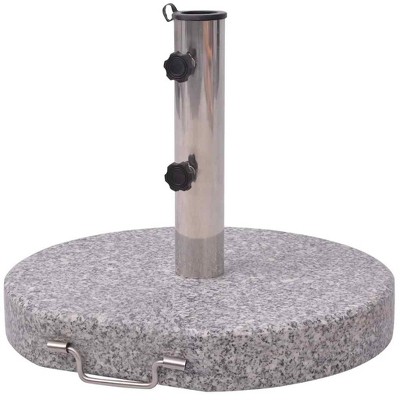 vidaXL Parasol Stand Grey Polished granite and stainless steel 17.7 in