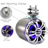 Pyle PLMRWB50L Waterproof Marine Wakeboard Tower Speakers with Built-in LED Lights, 5.25" Subwoofers, Stainless Steel Housing – 200W Max, Pair - 3 of 4