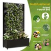 Vynxaria Metal Planter Box with Trellis Raised Garden Bed with 4 wheelsTrellis & Privacy Screen for Climbing Plants, Vegetables, Vines - 4 of 4