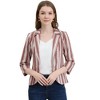 Allegra K Women's Striped 3/4 Sleeves Open Front Casual Notched Lapel Blazer - 3 of 4
