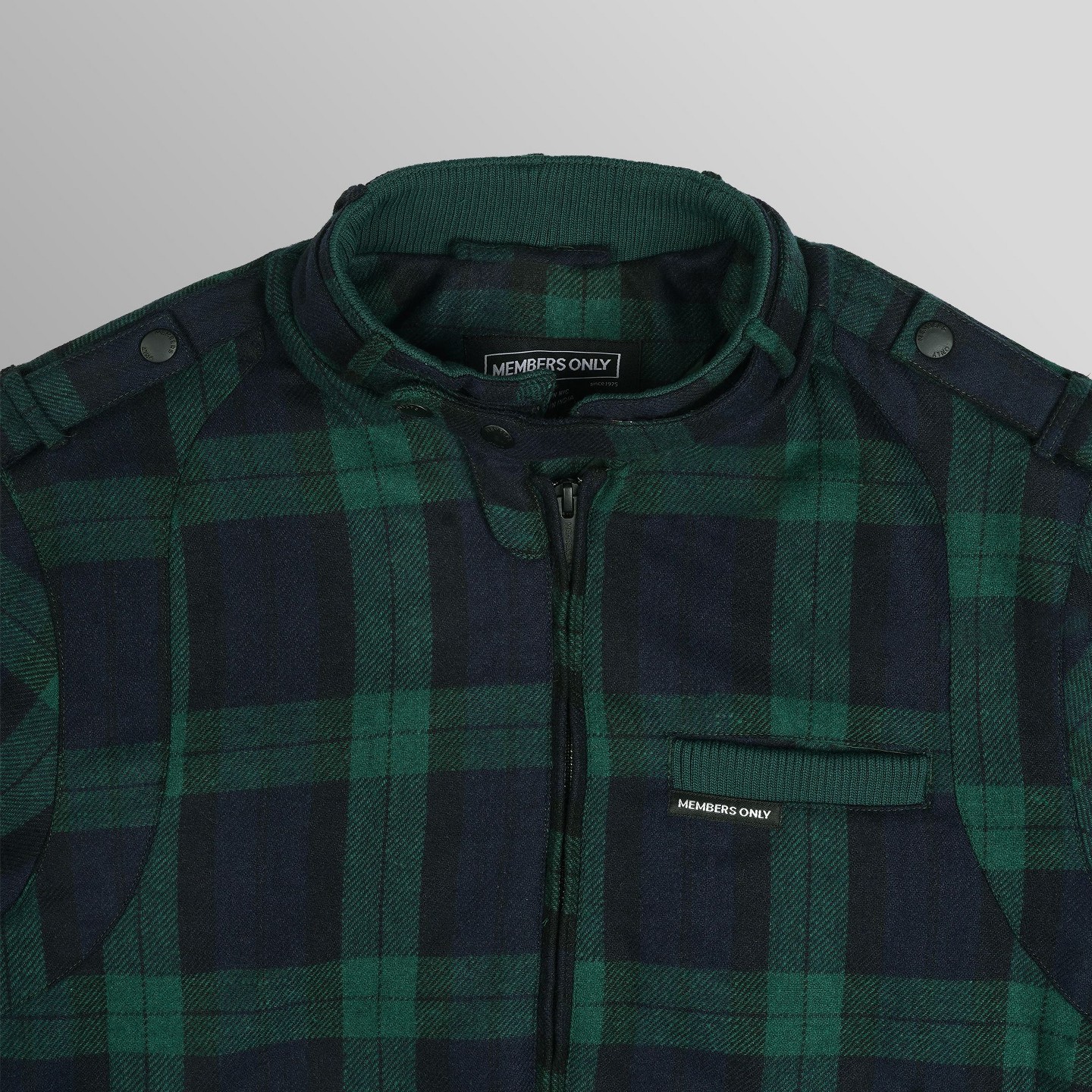 Мужская куртка Members Only Wool Iconic Racer Jacket - Green, цвет: Зелёный — фото 7