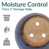 Sunnydaze Chalet Outdoor/Indoor High-Fired Glazed UV- and Frost-Resistant Ceramic Planter with Drainage Holes - 15" Diameter - 4 of 4