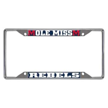 NCAA University of Ole Miss Rebels Stainless Steel License Plate Frame
