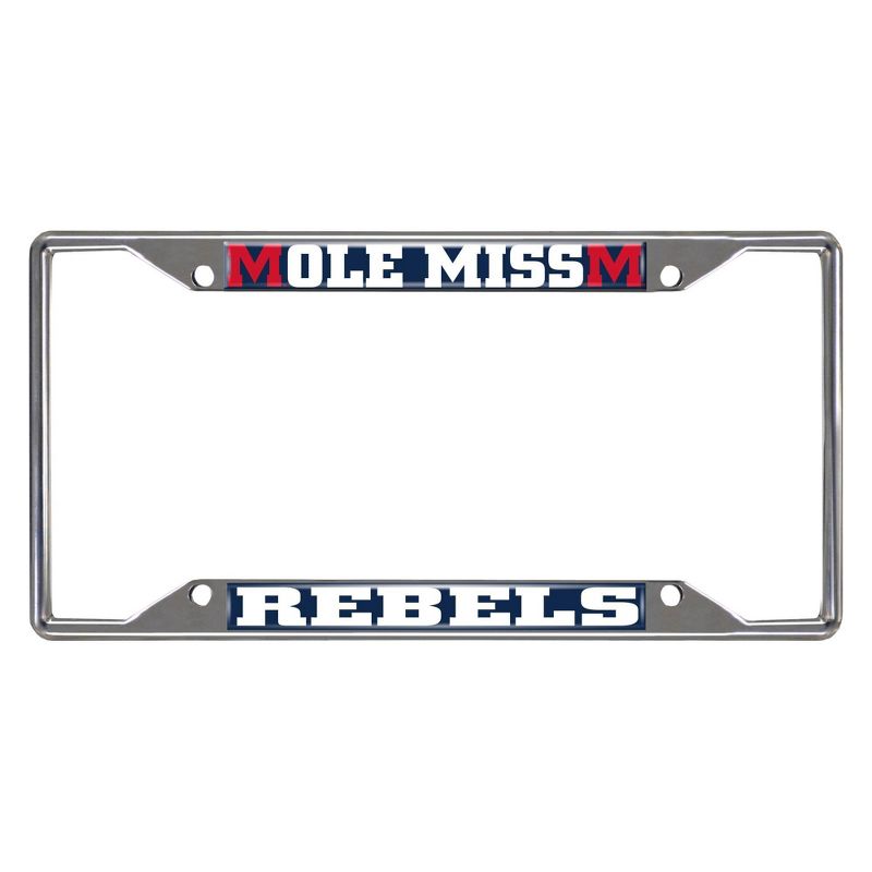NCAA University of Ole Miss Rebels Stainless Steel License Plate Frame, 1 of 4
