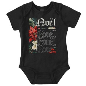 Poinsettia Christmas Flower Noel Baby Romper Boys or Girls Brisco Brands - 1 of 4