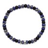 Chisel Stainless Steel Polished 6.40mm Blue Emperor and Black Onyx Beaded 7.5" Stretch Bracelet - 3 of 4