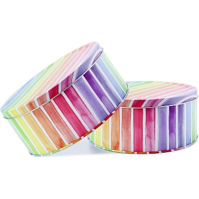 Cornucopia Brands Cookie Tins 2pk; Round Baking and Cake Metal Tins for Easter, Special Occasions and Holidays