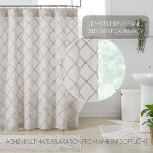 Frayed Lattice Oatmeal Shower Curtain 72x72 - 1 of 1