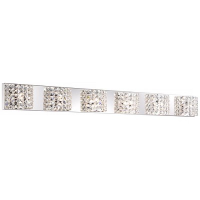 Vienna Chrome 55" 6-Light Wall Fixture with Crystal Shades