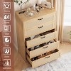 Rattan 5 Drawer Dresser with Charging Station, Tall Skinny Chest of Drawers, Vertical Dresser for Bedrooms, Apartments - 4 of 4
