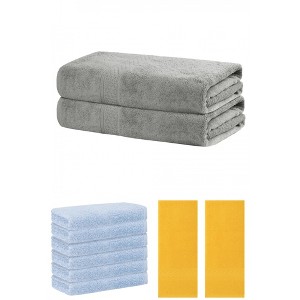 REGALWOVEN Absorbent Solid Bath Hand Face Cloths Cotton Towels 3 Piece Sets - 1 of 4