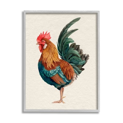 Stupell Industries Traditional Morning Rooster Illustration Elegant Bird Feathers