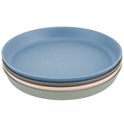 WeeSprout Bamboo Plates, Kid-Sized Bamboo Kids Plates, Dishwasher Safe Bamboo Plate for Kids, 4 pack