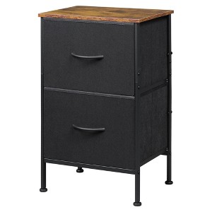Nightstand with 2 Drawers, Bedside Furniture for Bedroom, College Dorm, End Table with Fabric Bins, Dormitory - 1 of 4