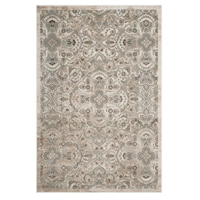 Cream/Silver Floral Loomed Area Rug 4'X5'7" - Safavieh