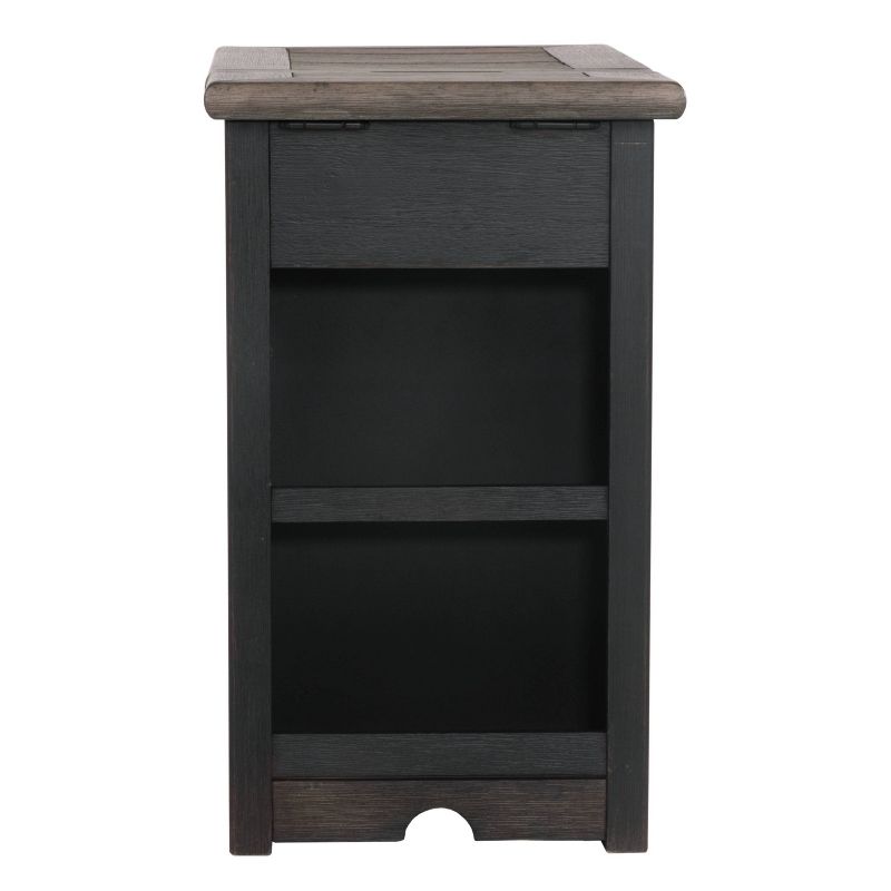 Tyler Creek Chairside End Table with USB Ports and Outlets Grayish Brown/Black - Signature Design by Ashley, 4 of 14