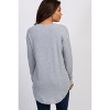 PinkBlush Heather Grey Long Sleeve Ribbed Maternity Top - 3 of 4