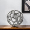 HomeRoots 6" Gray Metal Abstract Decorative Orb Tabletop Sculpture - 2 of 4