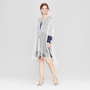 Estee & Lilly Sparkle Mesh Layering Wrap - Silver One Size, Women