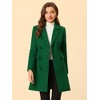 Allegra K Women's Elegant Notched Lapel Double Breasted Long Sleeve Winter Overcoat - 2 of 4