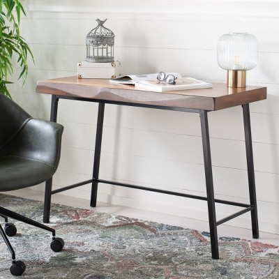 Bernhart 46" Walnut and Black Sawhorse Writing Desk