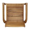 PAGED Wood Outdoor Chairs Set of 2 Patio Dining Chairs with Wooden Armrests, Vertical Slats Design for Patio, Garden, Poolside - 3 of 4