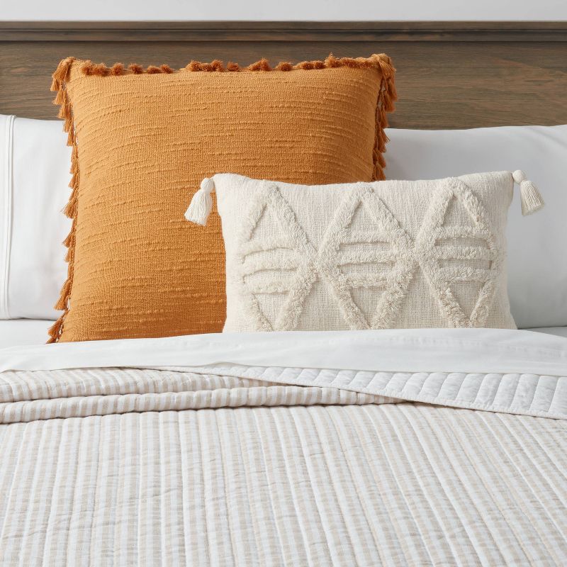Euro Textured Slub Tassel Decorative Throw Pillow - Threshold™, 2 of 11
