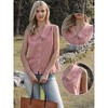 INSPIRE CHIC Women's Vintage Gingham Ruffle Peter Pan Collar Sleeveless Button Down Blouses - 2 of 4