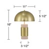 360 Lighting Delia 16" High Antique Brass Mushroom Accent Table Lamp Set of 2 - 4 of 4