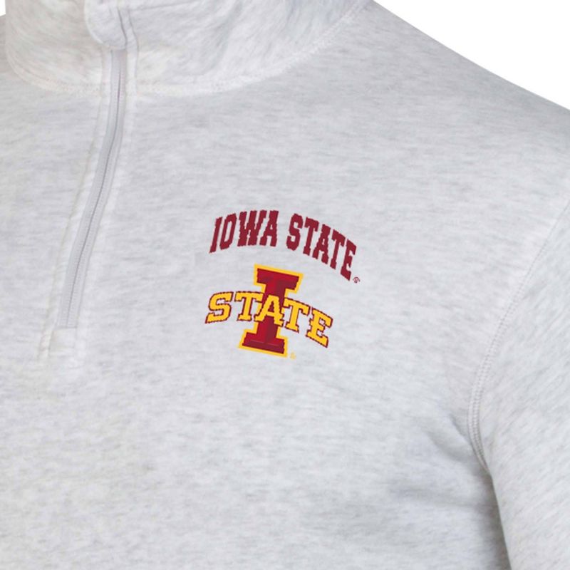 NCAA Iowa State Cyclones Men's 1/4 Zip Light Gray Sweatshirt, 3 of 4