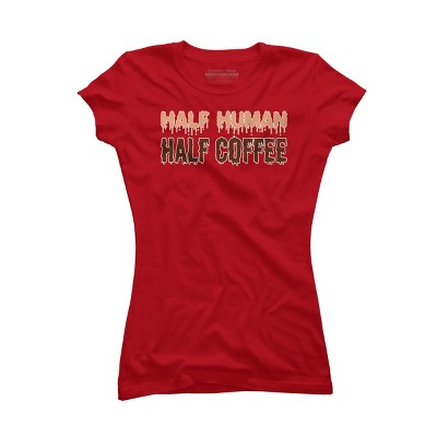 Junior's Design By Humans Funny Halloween Costume For Coffee Addicts By TeeShirtMadness T-Shirt