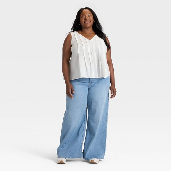 Jeans de pierna ancha y tiro alto para mujer - Ava & Viv™ 4