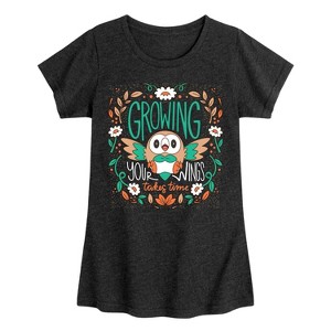 Girls' - Pokémon - Rowlet Growing Your Wings Takes Time Fitted Short Sleeve Graphic T-Shirt - 1 of 4