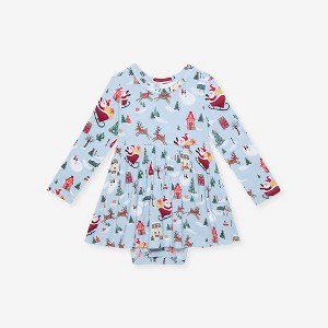 Toddler Christmasville Long Sleeve Bodysuit Dress - Posh Peanut - 1 of 2
