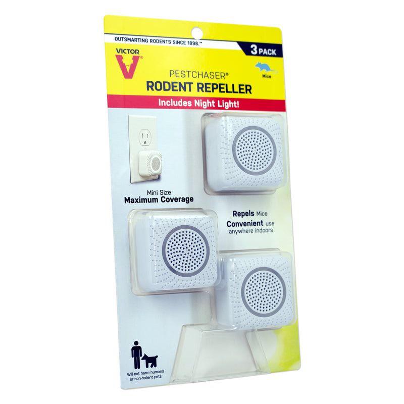 Victor PestChaser Plug-In Electronic Pest Repeller For Rodents 3 pk, 1 of 7