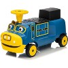12V Ride on Train Trackless, Kids Train with Locomotive Carriage, Kids Ride On Toy w/Adjustable Seat, Storage, Headlight, Hork, One-Button - 2 of 3