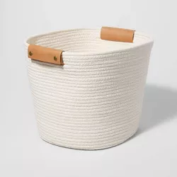 13" Decorative Coiled Rope Basket Cream - Brightroom™