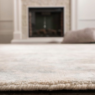 Hand-Knotted Blue and Gray Wool Abstract Area Rug, 10' x 14'