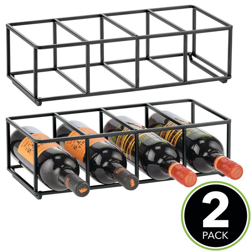 mDesign Metal Wine Rack Storage Holder, 8 Bottles - 2 Pack, 2 of 7